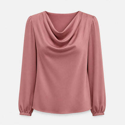 Blusa Drappeggiata con Scollo Morbido