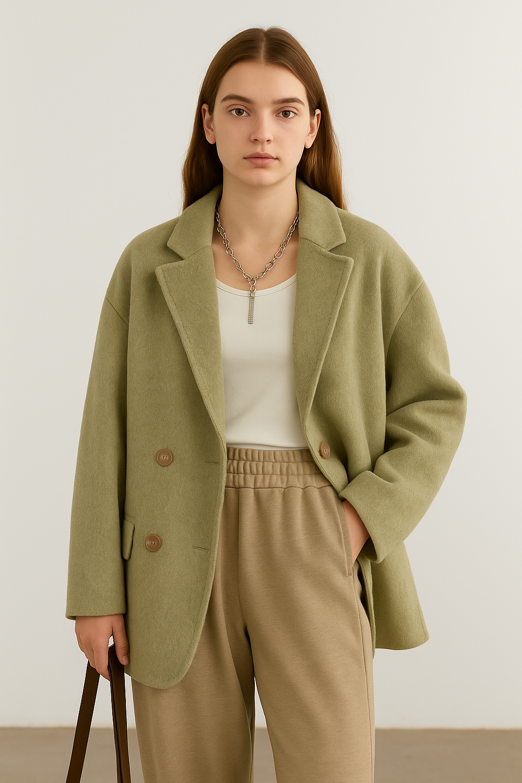 Giacca Donna Oversize in Misto Lana