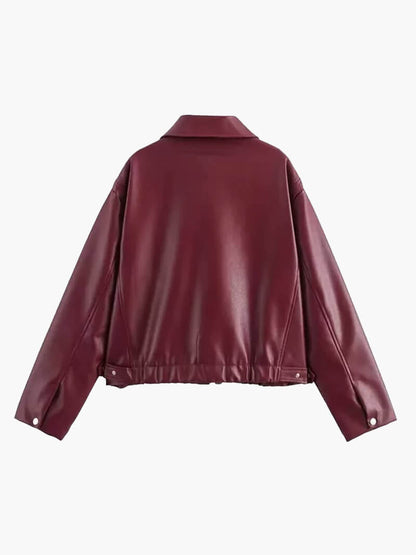Giacca Biker Donna Oversize in Ecopelle