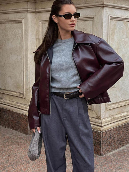 Giacca Biker Donna Oversize in Ecopelle